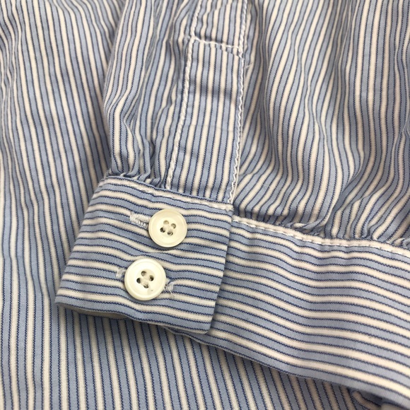 J. Crew Top Blue White Striped - Small 3/4 sleeve - Picture 2 of 7